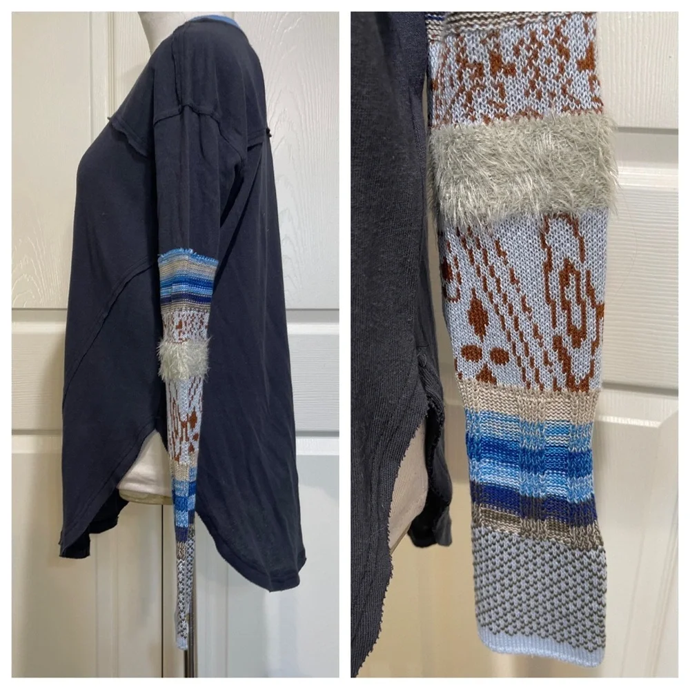 NWT! Free People Heritage Mix Cuff Long Sleeve Top